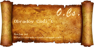Obradov Csát névjegykártya